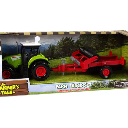 Vaikiškas traktoriaus kultivatorius su šviesomis ir garsais, žalias