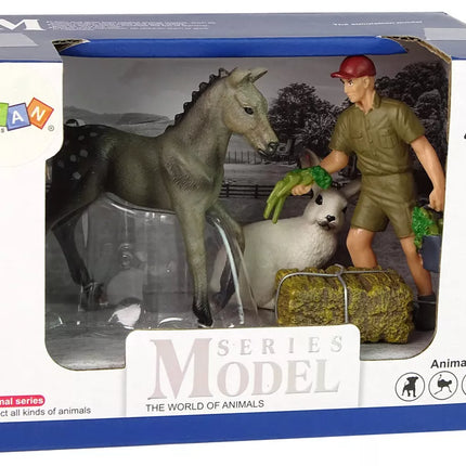 Gyvūnų figūrėlių rinkinys Arklys Pilkas Kiškis Ūkininkas