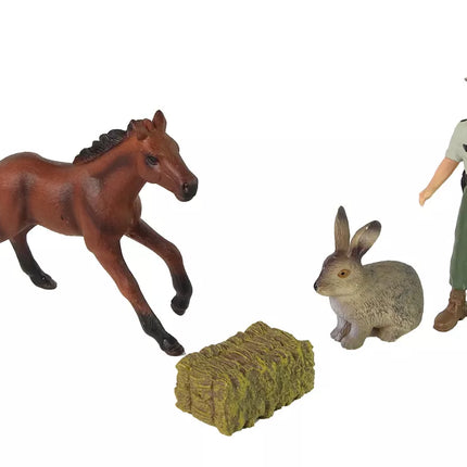 Gyvūnų figūrėlių rinkinys Arklys Zuikis Ūkininkas