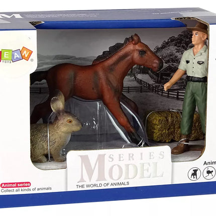 Gyvūnų figūrėlių rinkinys Arklys Zuikis Ūkininkas