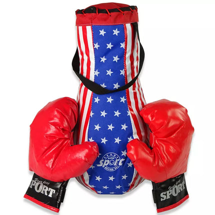 Vaikų bokso maišo rinkinys Vaikams Mega bokso rinkinys + pirštinės Bokso maišo rinkinys 40 cm