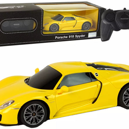 Automobilis R/C Porsche 918 1:24 Rastar Geltonas