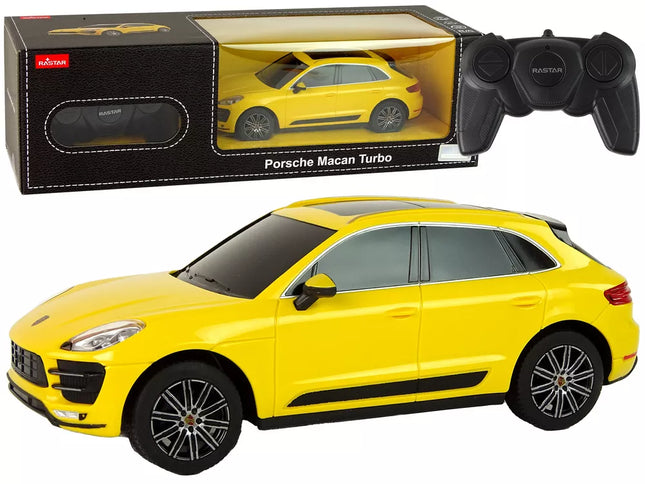 Automobilis R/C Porsche Macan Turbo 1:24 Rastar Geltonas
