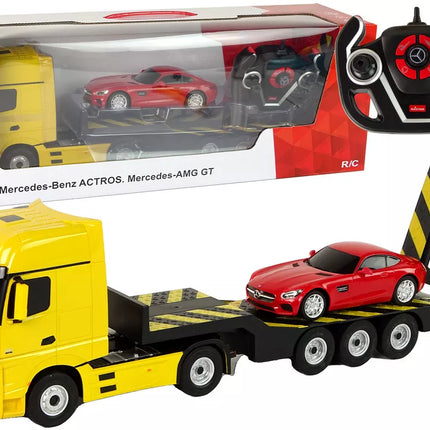 Autobusių R/C Mercedes-Benz 1:26 geltonas raudonas