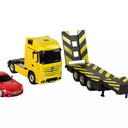 Autobusių R/C Mercedes-Benz 1:26 geltonas raudonas