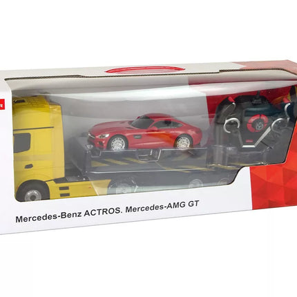 Autobusių R/C Mercedes-Benz 1:26 geltonas raudonas