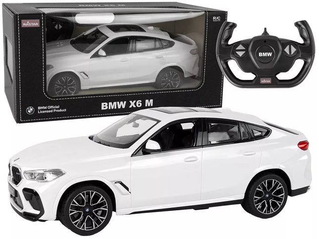 Automobilis R/C Bmw X6 M 1:14 Rastar Baltas