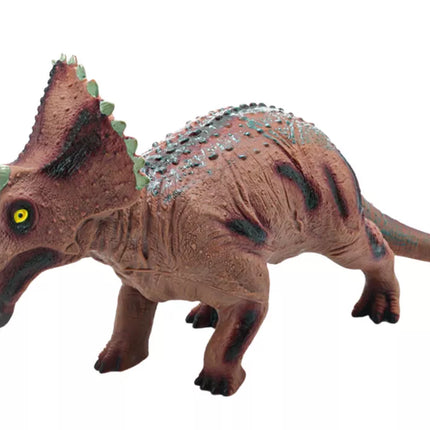 Didelis triceratopo dinozauro modelis su garsu, 36 cm, rudos spalvos