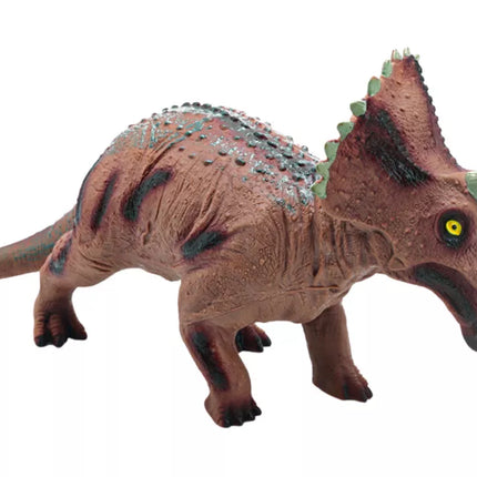 Didelis triceratopo dinozauro modelis su garsu, 36 cm, rudos spalvos
