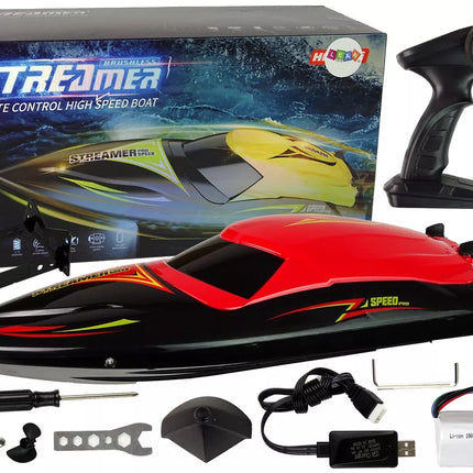 Motorinė valtis R/C 2.4G Raudona 35 KM/H