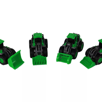 Ūkio transporto priemonių rinkinys, žali traktoriai, 4 vnt.