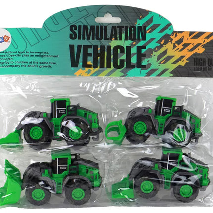 Ūkio transporto priemonių rinkinys, žali traktoriai, 4 vnt.