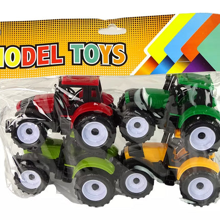 Žemės ūkio traktorių rinkinys, ūkis, 4 spalvingi vienetai