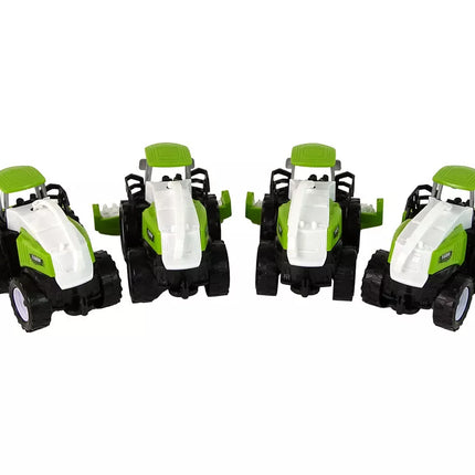 Ūkio transporto priemonių rinkinys, žali traktoriai, 4 vnt.