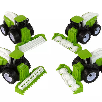 Ūkio transporto priemonių rinkinys, žali traktoriai, 4 vnt.