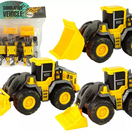 Konstrukcinių transporto priemonių rinkinys, 3 geltoni modeliai