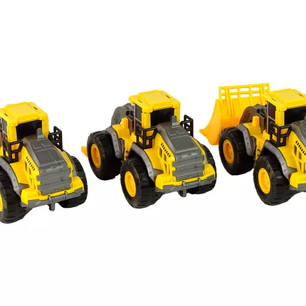 Konstrukcinių transporto priemonių rinkinys, 3 geltoni modeliai