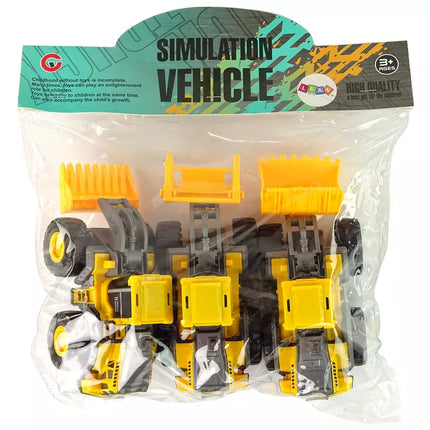 Konstrukcinių transporto priemonių rinkinys, 3 geltoni modeliai