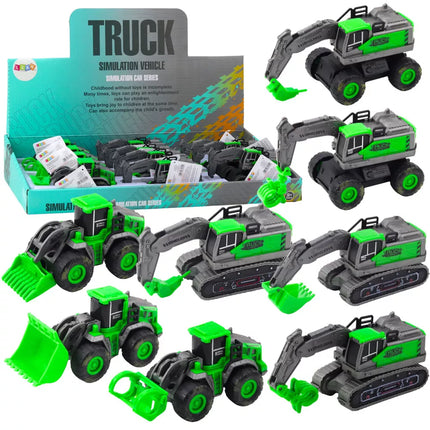 Statybinis transportas: Ekskavatorius, Krautuvas, Buldozeris Žalias Važiuoklės Mišinys