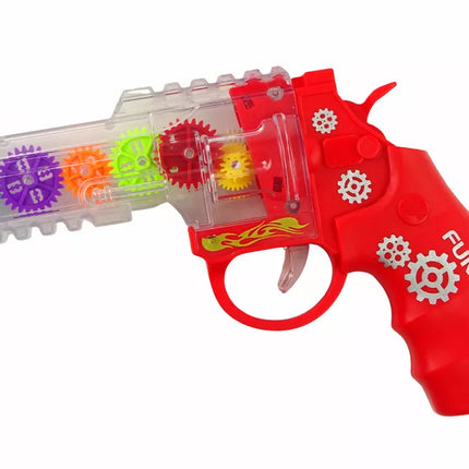 Spalvoti ginklo žibintai raudono tono