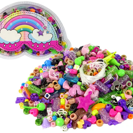 Spalvotų karoliukų rinkinys "Pasidaryk pats" papuošalams