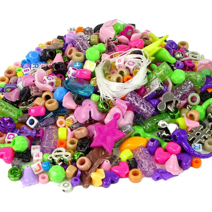 Spalvotų karoliukų rinkinys "Pasidaryk pats" papuošalams