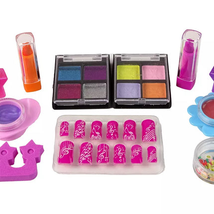 Vaikiškas makiažo rinkinys lagamine, rožinis