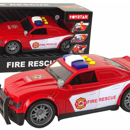 Ugniagesių automobilis 1:14 su šviesomis ir garsais, raudonas