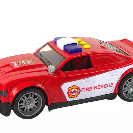 Ugniagesių automobilis 1:14 su šviesomis ir garsais, raudonas