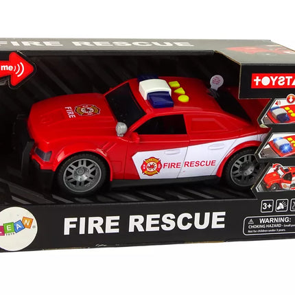 Ugniagesių automobilis 1:14 su šviesomis ir garsais, raudonas