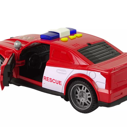 Ugniagesių automobilis 1:14 su šviesomis ir garsais, raudonas
