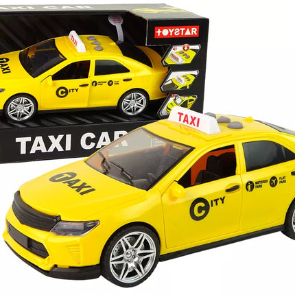 Automobilis taksi 1:14 šviesos garsai geltonas