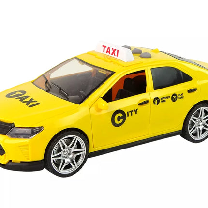 Automobilis taksi 1:14 šviesos garsai geltonas