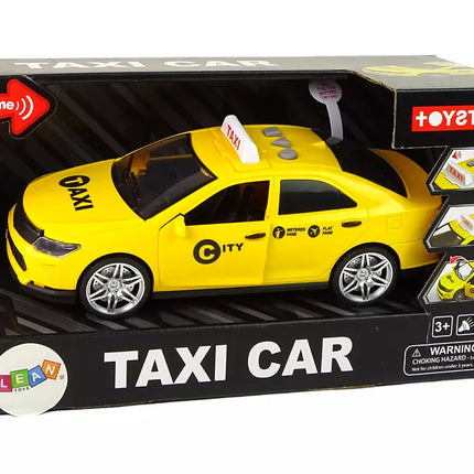Automobilis taksi 1:14 šviesos garsai geltonas