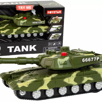 Karinis tankas su frikciniu varikliu, garsais ir šviesomis
