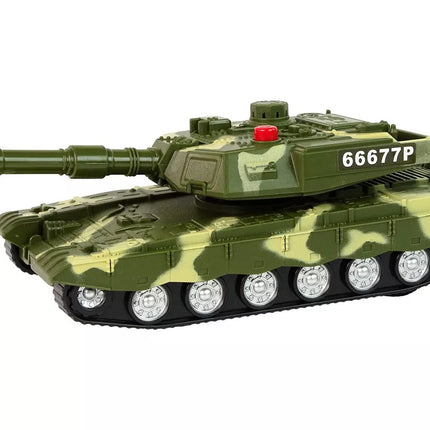 Karinis tankas su frikciniu varikliu, garsais ir šviesomis