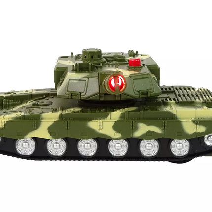 Karinis tankas su frikciniu varikliu, garsais ir šviesomis