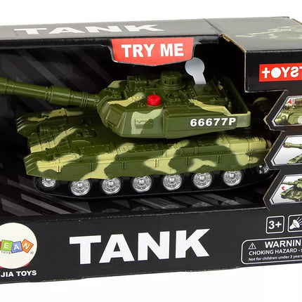 Karinis tankas su frikciniu varikliu, garsais ir šviesomis