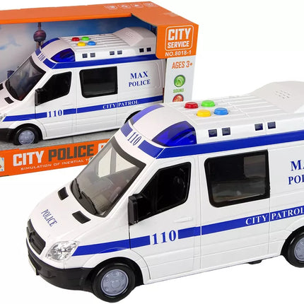 Policijos automobilis Policijos automobilis Važiavimas trintimi Garsai Šviesa