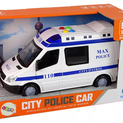 Policijos automobilis Policijos automobilis Važiavimas trintimi Garsai Šviesa