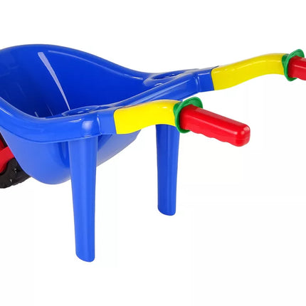 Didelis spalvotas sodo ratinis vežimėlis mėlynas