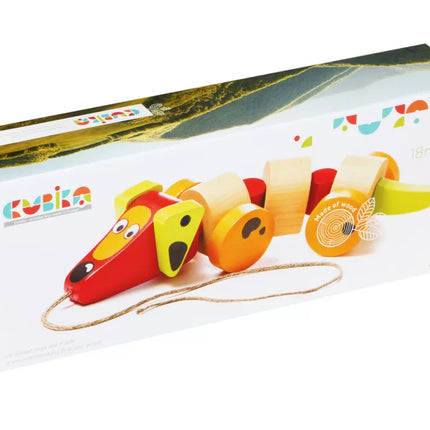 Medinis taksas ant virvutės, traukiamas žaislas 13623