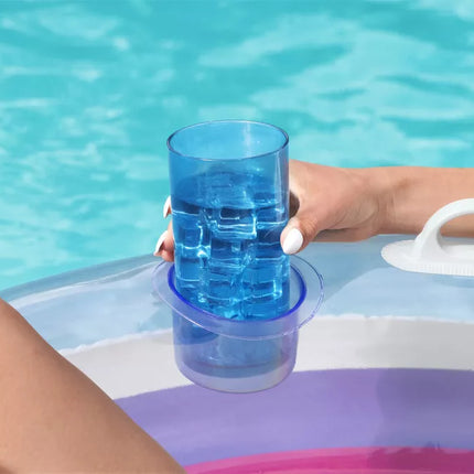 Dvigubas pripučiamas plaukimo ratas 186 x 116 cm Rainbow Bestway 43648