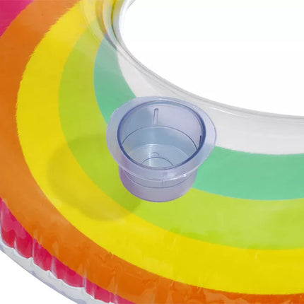 Dvigubas pripučiamas plaukimo ratas 186 x 116 cm Rainbow Bestway 43648