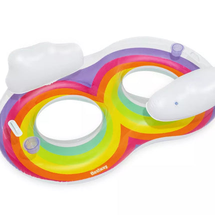 Dvigubas pripučiamas plaukimo ratas 186 x 116 cm Rainbow Bestway 43648