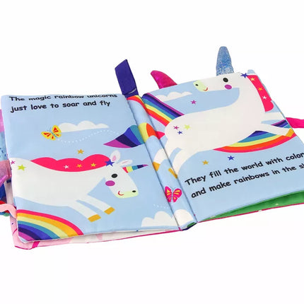 Minkšta knygelė spalvingas vienaragis