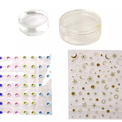 Makiažo ir nagų rinkinys rožiniame lagamine