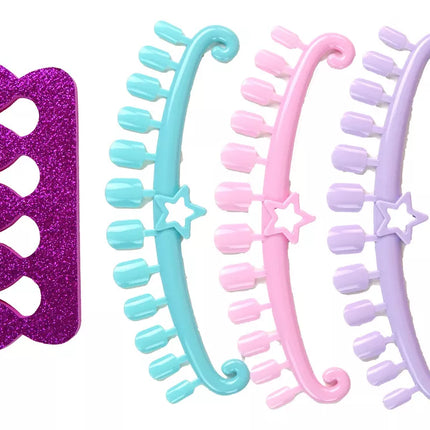 Makiažo ir nagų rinkinys rožiniame lagamine