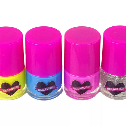 Makiažo ir nagų rinkinys rožiniame lagamine