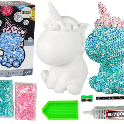 Kūrybinis vienaragio rinkinys „Pasidaryk pats“ Deimantai Kristalai Mėlyna